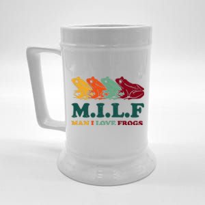 Milf Man I Love Frogs Retro Colorful Beer Stein