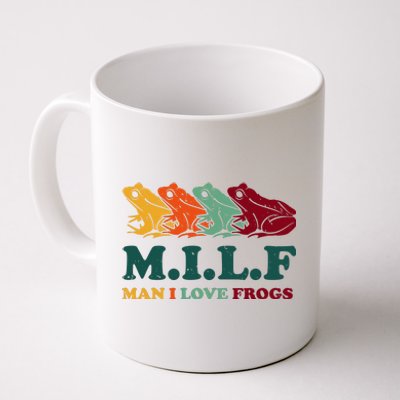 Milf Man I Love Frogs Retro Colorful Coffee Mug