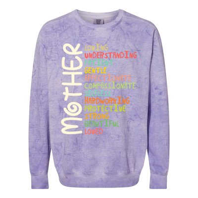 MOTHER Meaning I Love Mom Mothers Day Colorblast Crewneck Sweatshirt