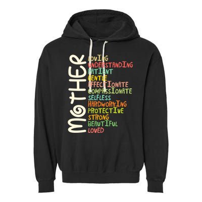 MOTHER Meaning I Love Mom Mothers Day Garment-Dyed Fleece Hoodie