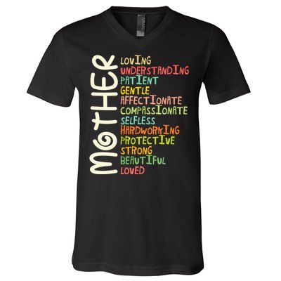 MOTHER Meaning I Love Mom Mothers Day V-Neck T-Shirt