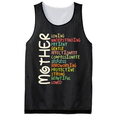 MOTHER Meaning I Love Mom Mothers Day Mesh Reversible Basketball Jersey Tank