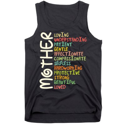 MOTHER Meaning I Love Mom Mothers Day Tank Top