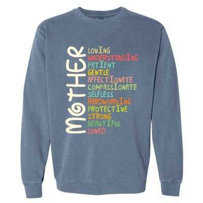 MOTHER Meaning I Love Mom Mothers Day Garment-Dyed Sweatshirt