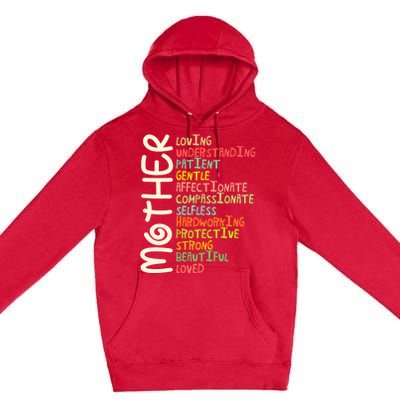 MOTHER Meaning I Love Mom Mothers Day Premium Pullover Hoodie