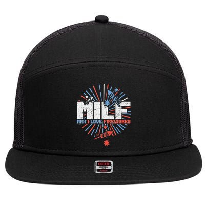 Milk Man I Love Fireworks 4th Of July 7 Panel Mesh Trucker Snapback Hat