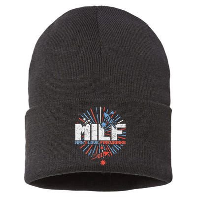 Milk Man I Love Fireworks 4th Of July Sustainable Knit Beanie