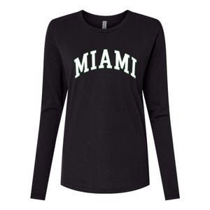 Miami Womens Cotton Relaxed Long Sleeve T-Shirt