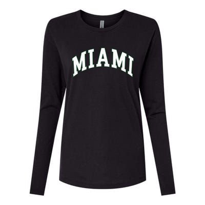 Miami Womens Cotton Relaxed Long Sleeve T-Shirt