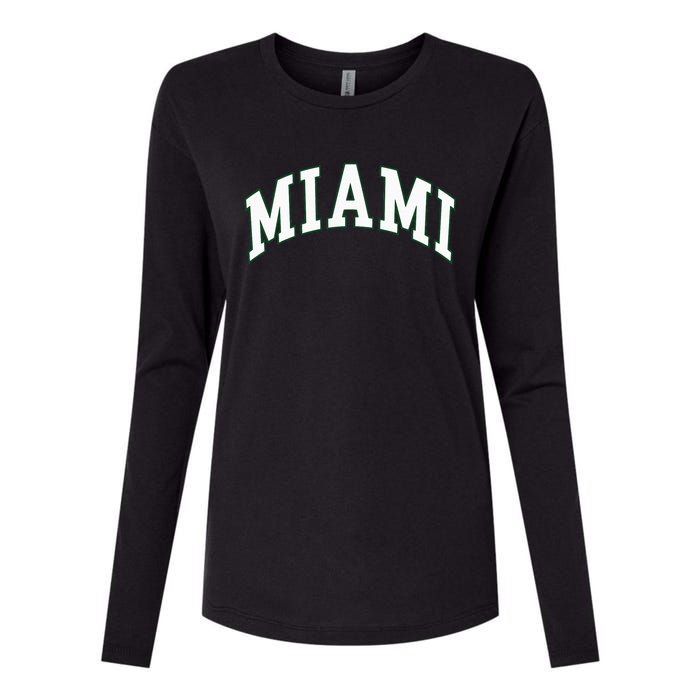 Miami Womens Cotton Relaxed Long Sleeve T-Shirt