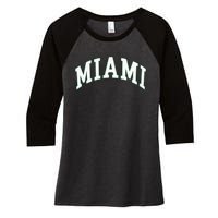 Miami Women's Tri-Blend 3/4-Sleeve Raglan Shirt