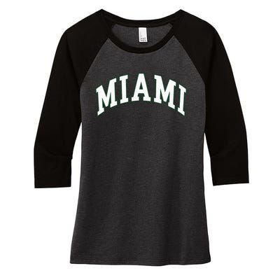 Miami Women's Tri-Blend 3/4-Sleeve Raglan Shirt