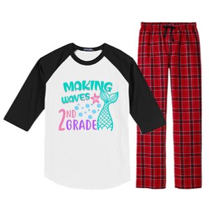 Mermaid MakingWaves In 2Nd Grade Second Grade Gift Raglan Sleeve Pajama Set