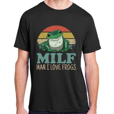 MILF Man I Love Frogs Funny Saying Frog Amphibian Lovers Adult ChromaSoft Performance T-Shirt