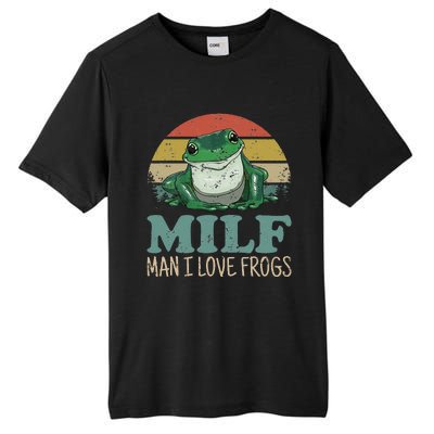 MILF Man I Love Frogs Funny Saying Frog Amphibian Lovers Tall Fusion ChromaSoft Performance T-Shirt