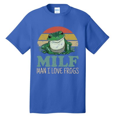 MILF Man I Love Frogs Funny Saying Frog Amphibian Lovers Tall T-Shirt