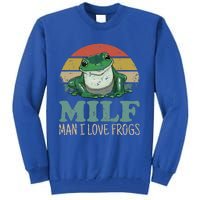 MILF Man I Love Frogs Funny Saying Frog Amphibian Lovers Tall Sweatshirt