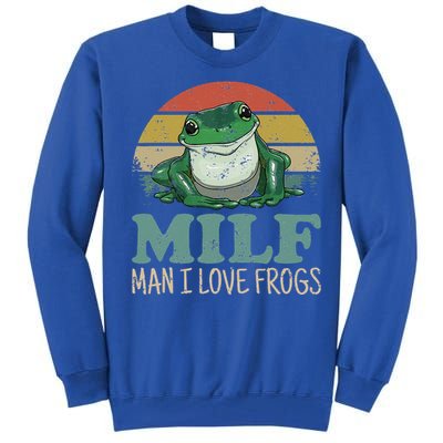 MILF Man I Love Frogs Funny Saying Frog Amphibian Lovers Tall Sweatshirt