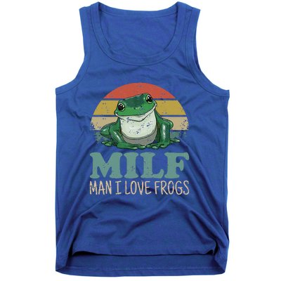 MILF Man I Love Frogs Funny Saying Frog Amphibian Lovers Tank Top