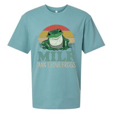 MILF Man I Love Frogs Funny Saying Frog Amphibian Lovers Sueded Cloud Jersey T-Shirt