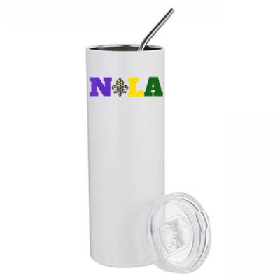 Meet Me In Nola Mardi Gras New Orleans Party Stainless Steel Tumbler