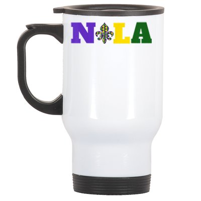 Meet Me In Nola Mardi Gras New Orleans Party Stainless Steel Travel Mug