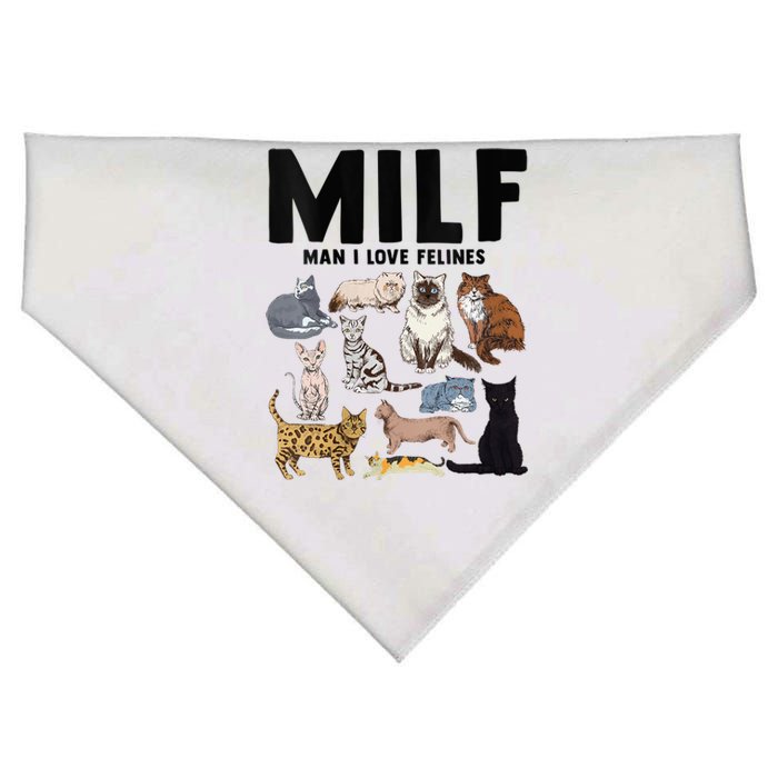 MILF Man I Love Felines Funny Cat Vintage USA-Made Doggie Bandana