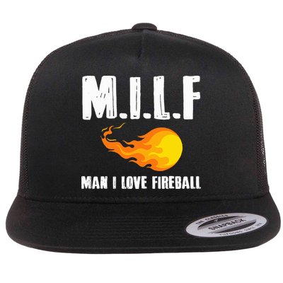 Man M I L F I Love F.I.R.E.B.A.L.L Flat Bill Trucker Hat