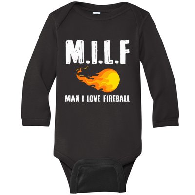 Man M I L F I Love F.I.R.E.B.A.L.L Baby Long Sleeve Bodysuit