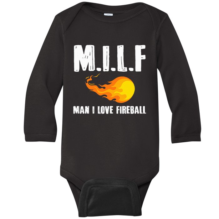 Man M I L F I Love F.I.R.E.B.A.L.L Baby Long Sleeve Bodysuit