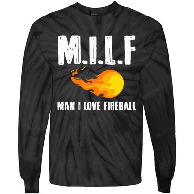 Man M I L F I Love F.I.R.E.B.A.L.L Tie-Dye Long Sleeve Shirt