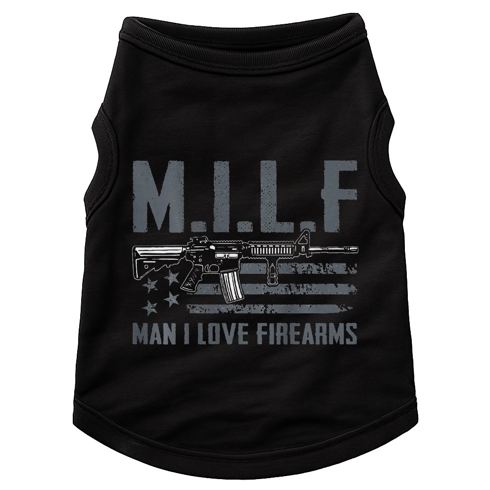 M.I.L.F Man I Love Firearms Funny Rifle Pro Gun Doggie Tank
