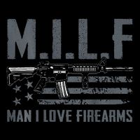 M.I.L.F Man I Love Firearms Funny Rifle Pro Gun Doggie Tank