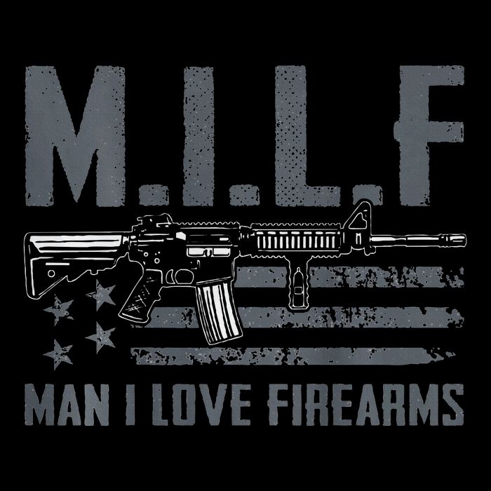 M.I.L.F Man I Love Firearms Funny Rifle Pro Gun Doggie Tank