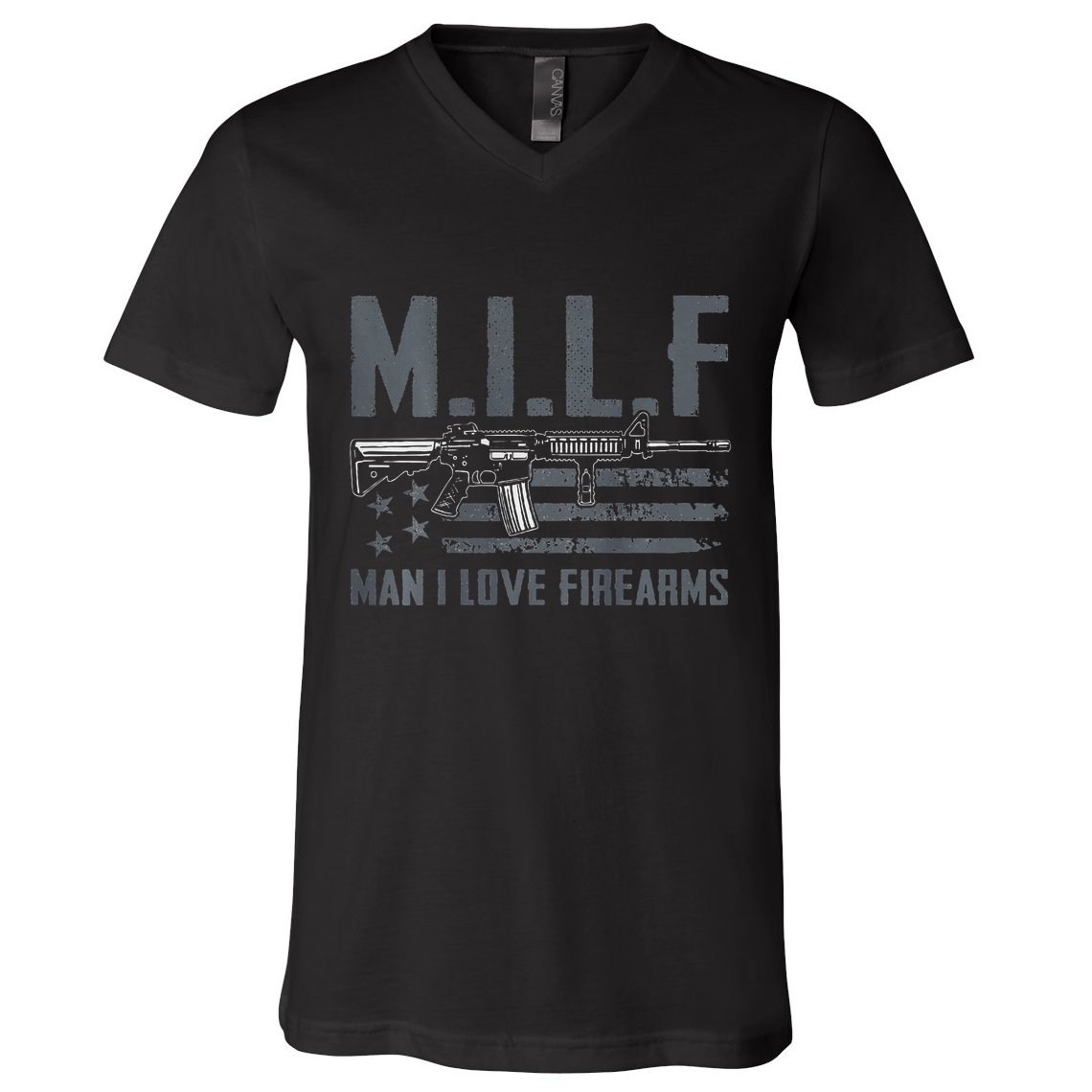 M.I.L.F Man I Love Firearms Funny Rifle Pro Gun V-Neck T-Shirt
