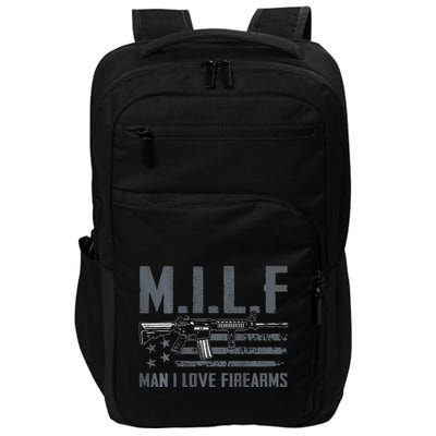 M.I.L.F Man I Love Firearms Funny Rifle Pro Gun Impact Tech Backpack
