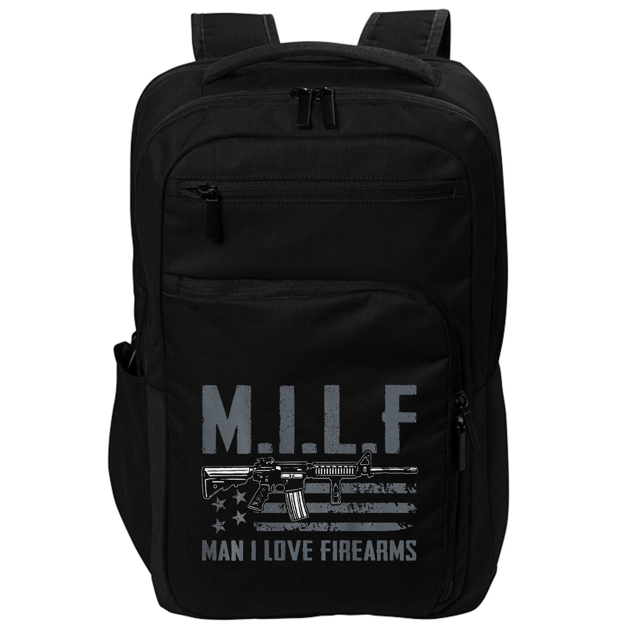 M.I.L.F Man I Love Firearms Funny Rifle Pro Gun Impact Tech Backpack