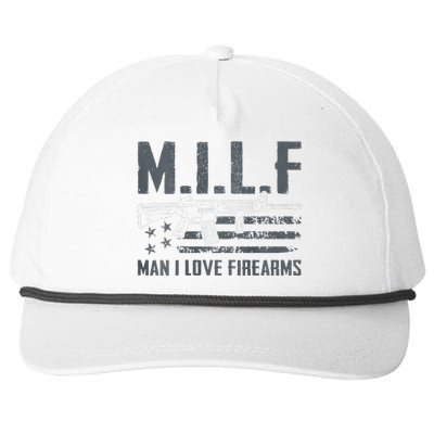 M.I.L.F Man I Love Firearms Funny Rifle Pro Gun Snapback Five-Panel Rope Hat