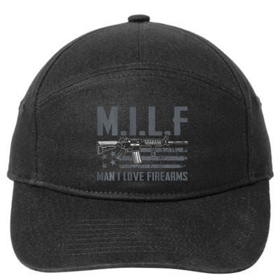 M.I.L.F Man I Love Firearms Funny Rifle Pro Gun 7-Panel Snapback Hat