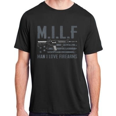 M.I.L.F Man I Love Firearms Funny Rifle Pro Gun Adult ChromaSoft Performance T-Shirt