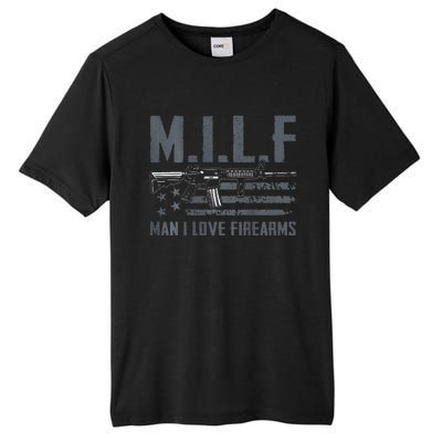 M.I.L.F Man I Love Firearms Funny Rifle Pro Gun Tall Fusion ChromaSoft Performance T-Shirt