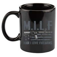 M.I.L.F Man I Love Firearms Funny Rifle Pro Gun 11oz C Handle Ceramic Mug