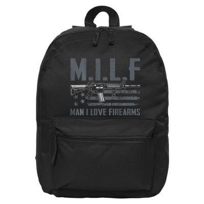 M.I.L.F Man I Love Firearms Funny Rifle Pro Gun 16 in Basic Backpack