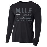 M.I.L.F Man I Love Firearms Funny Rifle Pro Gun Cooling Performance Long Sleeve Crew