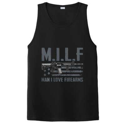 M.I.L.F Man I Love Firearms Funny Rifle Pro Gun PosiCharge Competitor Tank