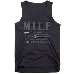 M.I.L.F Man I Love Firearms Funny Rifle Pro Gun Tank Top