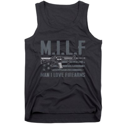 M.I.L.F Man I Love Firearms Funny Rifle Pro Gun Tank Top