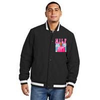 M.I.L.F Man I Love Felons Funny Trump Pink 2024 Election Insulated Varsity Jacket