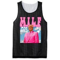 M.I.L.F Man I Love Felons Funny Trump Pink 2024 Election Mesh Reversible Basketball Jersey Tank