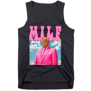 M.I.L.F Man I Love Felons Funny Trump Pink 2024 Election Tank Top